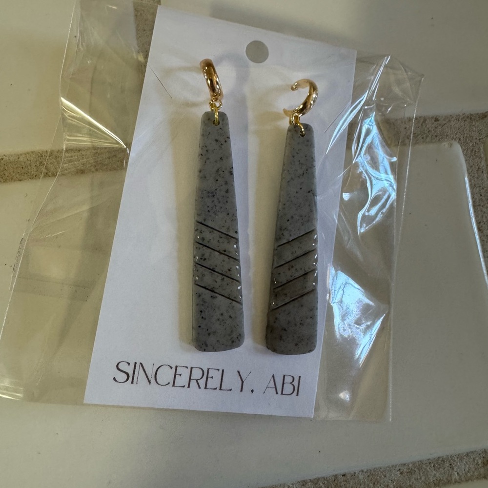 Gray and Gold Earrings
